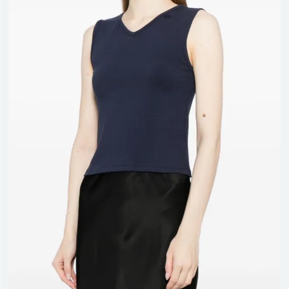 Petite Sophisticate Dark Blue Tank Top